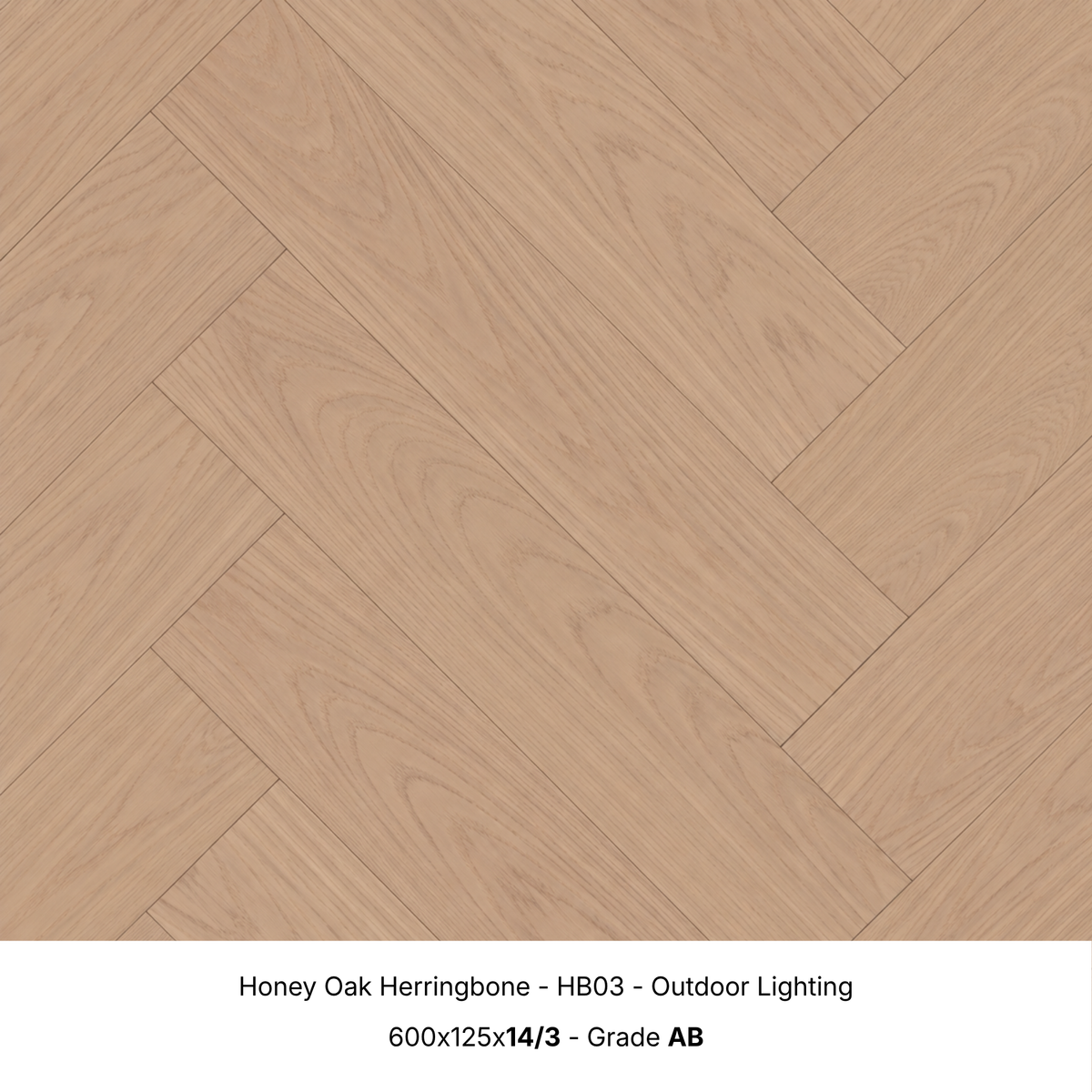 Honey Oak engineered herringbone timber flooring under natural outdoor lighting