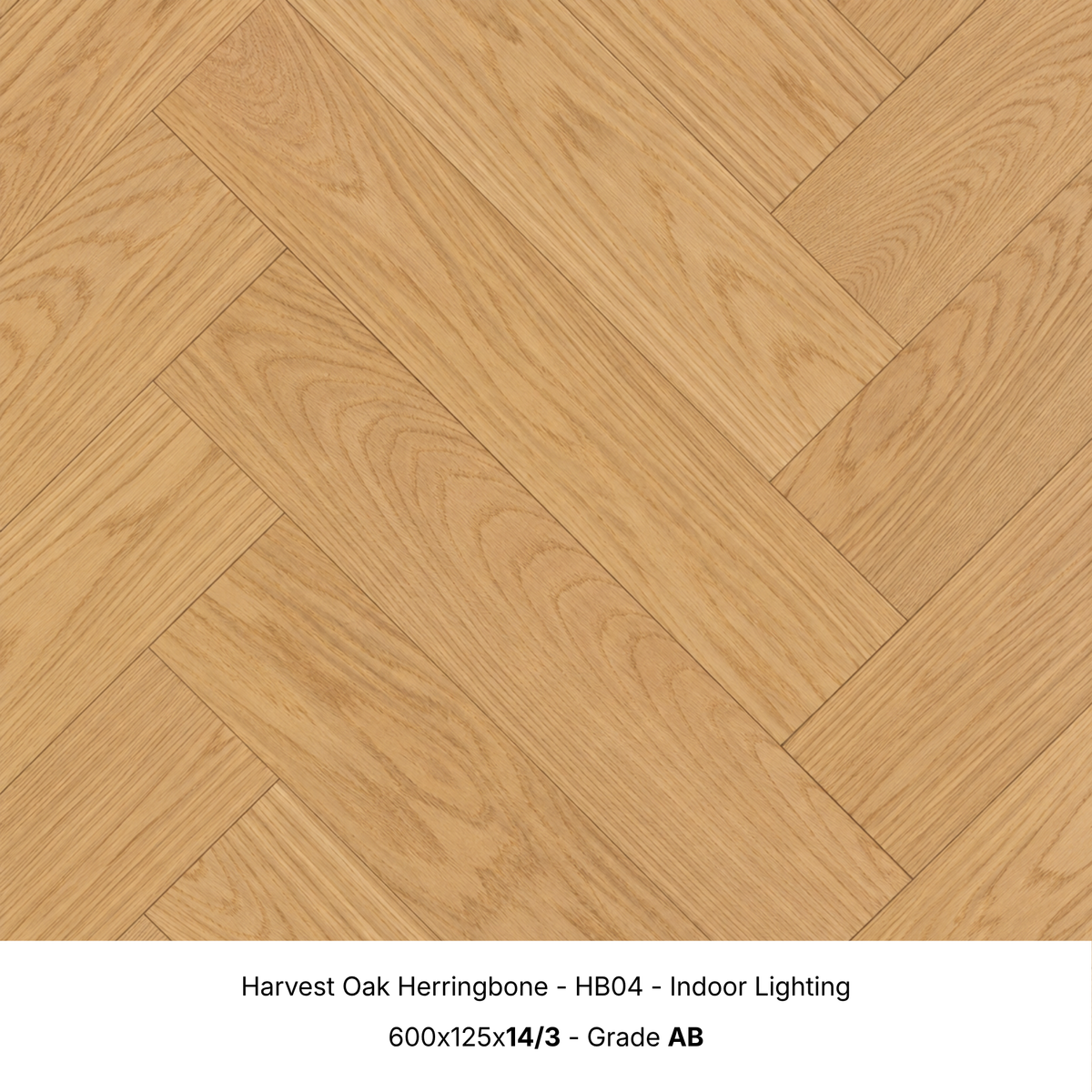 Harvest Oak engineered herringbone timber flooring under indoor lighting