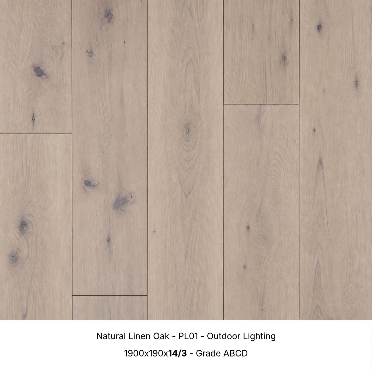 Natural Linen Oak engineered timber flooring under natural outdoor lighting