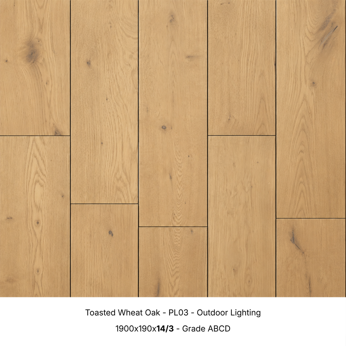 Toasted Wheat Oak engineered timber flooring under natural outdoor lighting