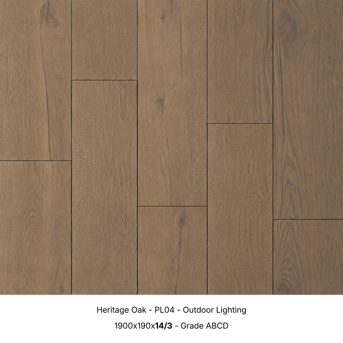 Heritage Oak engineered timber flooring under natural outdoor lighting