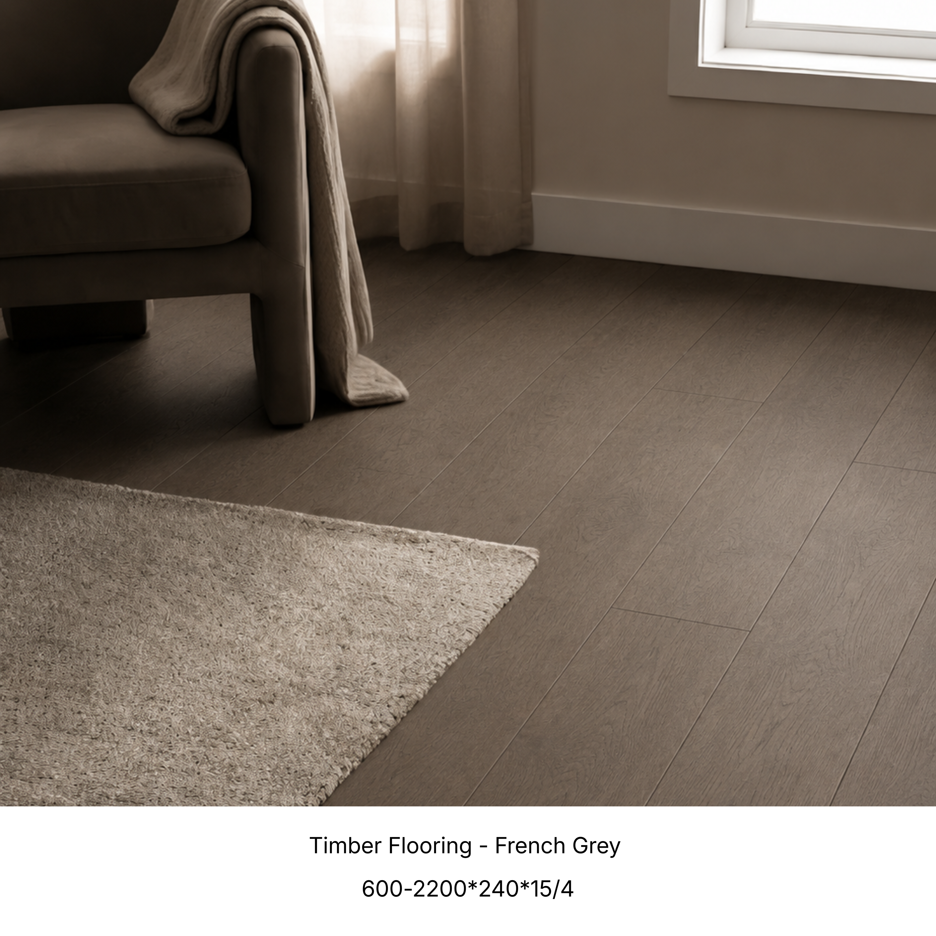 Timber Flooring Long Board | French Grey 240mm